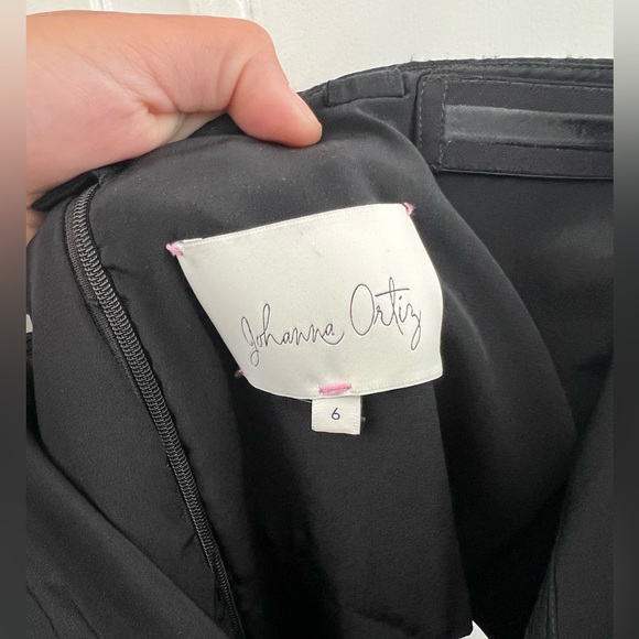 Johanna Ortiz Sexy Strapless Black Evening Gown - Picture 3 of 10